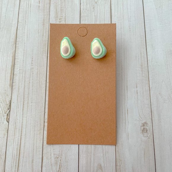 🖤 Fuzzy Avocado Stud Earrings - Picture 4 of 5